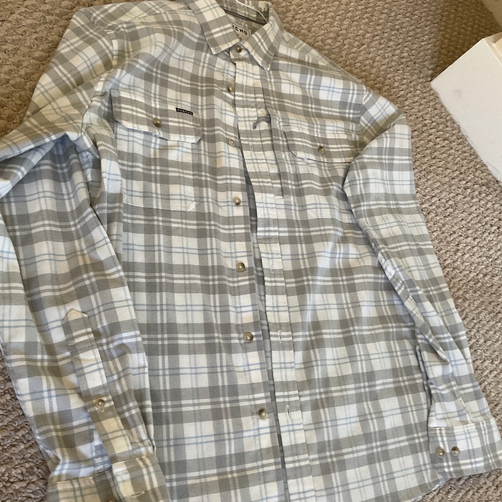Men’s Poncho flannel shirt medium slim “‘the snowcat”
